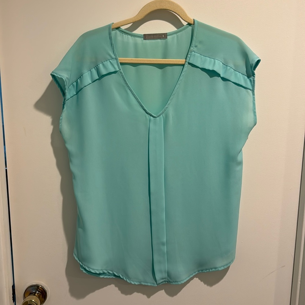 Olivia Moon Aqua Teal Blouse